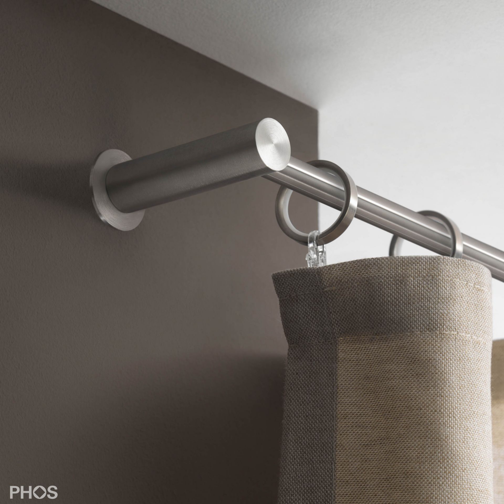 SHV20-80E Держатель концевого стержня для стержня ø12 мм (короткое расстояние до стены) PHOS  - Вид №1