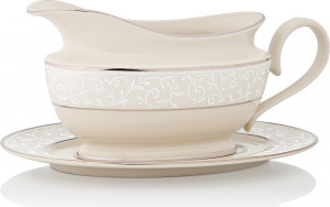 10525182 Lenox Соусник с подставкой Lenox "Чистый жемчуг" 470мл Фарфор костяной