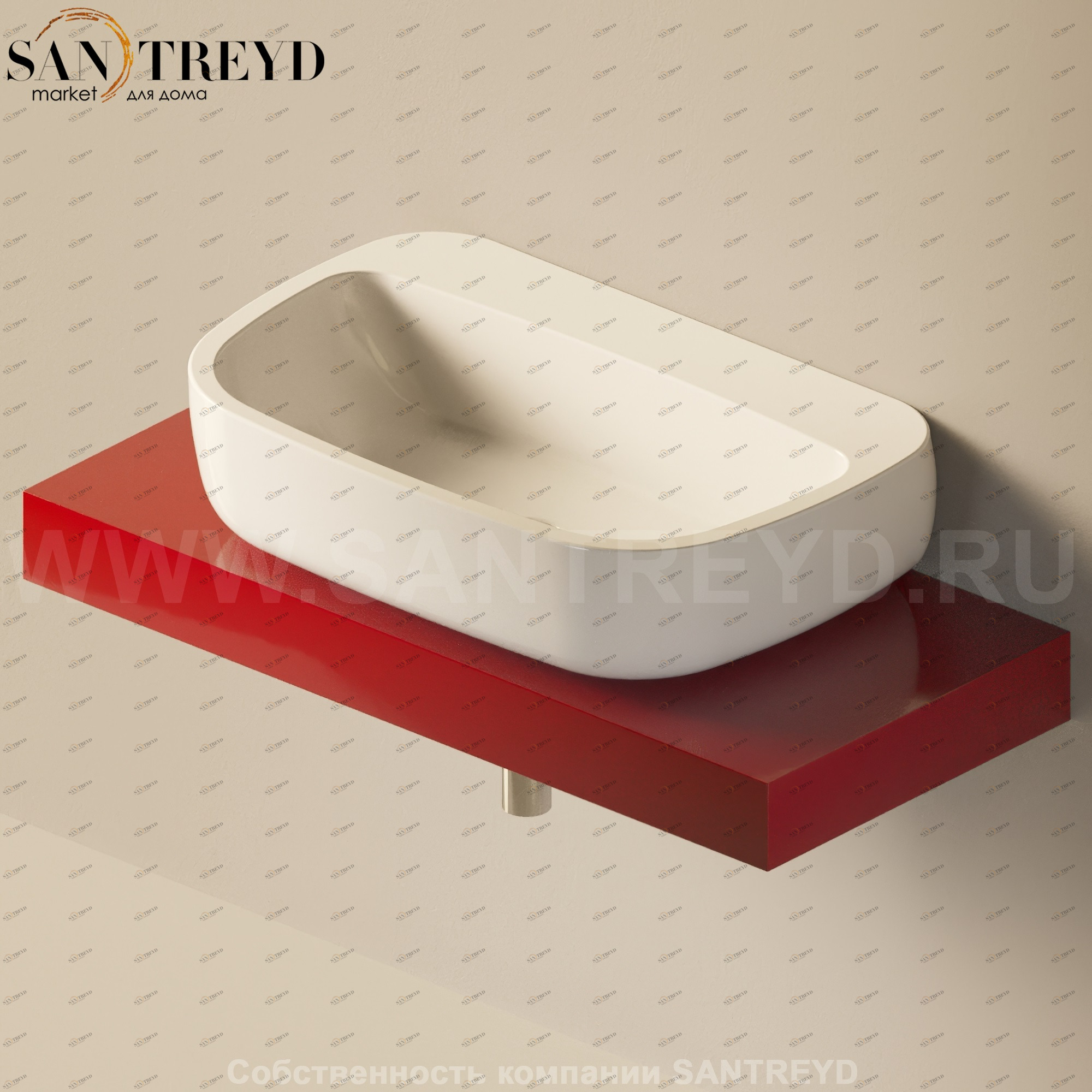 Flaminia FORTY6 Столешница от 100 до 250 см красная F6MN74.3011 Ceramica Flaminia F6MN743011