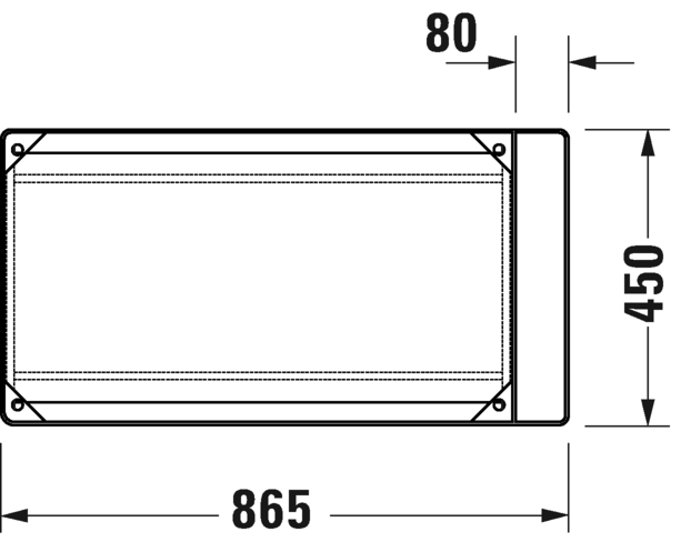 0031111000 Консоль металлическая напольная ** DuraSquare #003111 865 x 451 мм
Хром Black Matt Duravit - Вид №3
