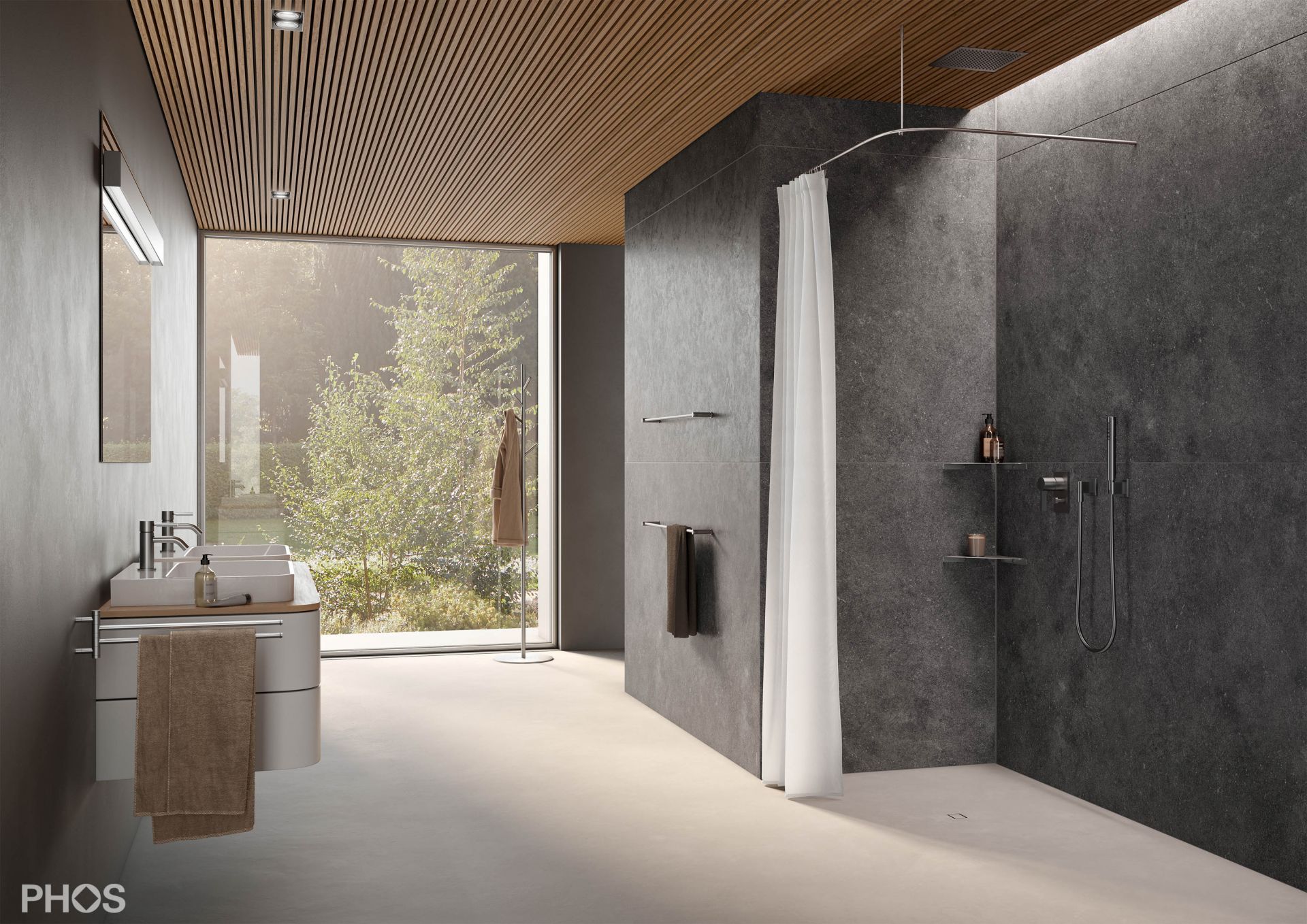 DSB300-800 Квадрант штанги для душевой занавески с радиусом дуги 30 см, 80 x 80 см PHOS  - Вид №4