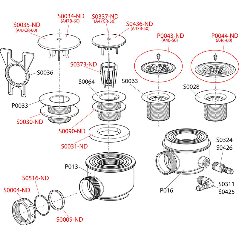 Сифон для душевого поддона, хром ALCAPLAST A47CR50 - Вид №2