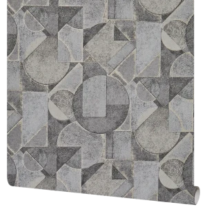 Обои флизелиновые Ateliero Cubus графитовые 1.06 м AT88194-15