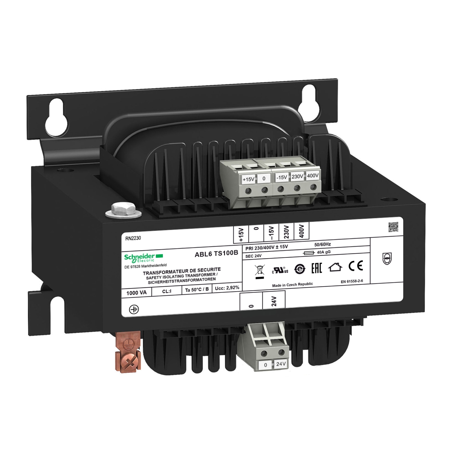 ABL6TS100B ТРАНСФОРМАТОР 230-400В 1X24В 1000ВA Schneider Electric Блоки питания и тарансформаторы 