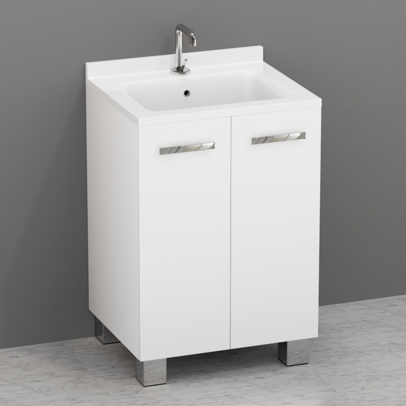 9166k3 Aquadom мебель в комплекте с умывальником 60x50 с сифоном 60 см цвет Белый бархат Kerasan Aquadom Италия