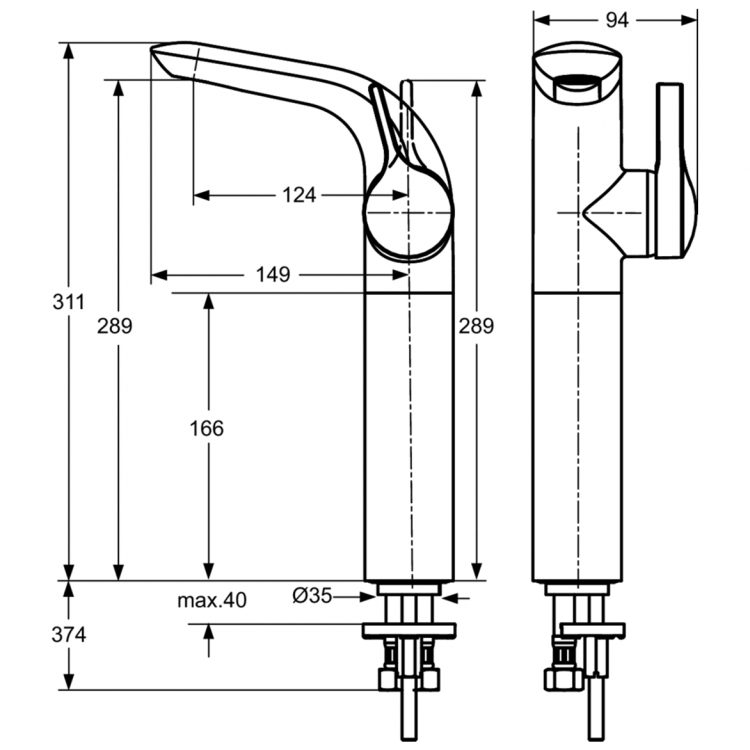 A4266AA Смеситель для раковины Ideal Standard MELANGE - Вид №5