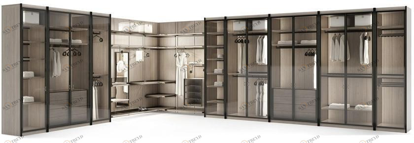 Giorgetti Модульная угловая гардеробная из ясеня со встроенной подсветкой sun-id-1468350