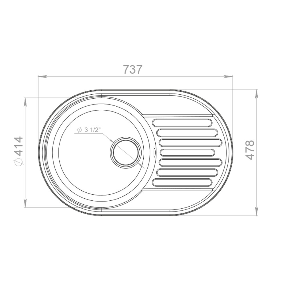 RQ55 антрацит Мойка кухонная прямоугольная Raiber  - Вид №2