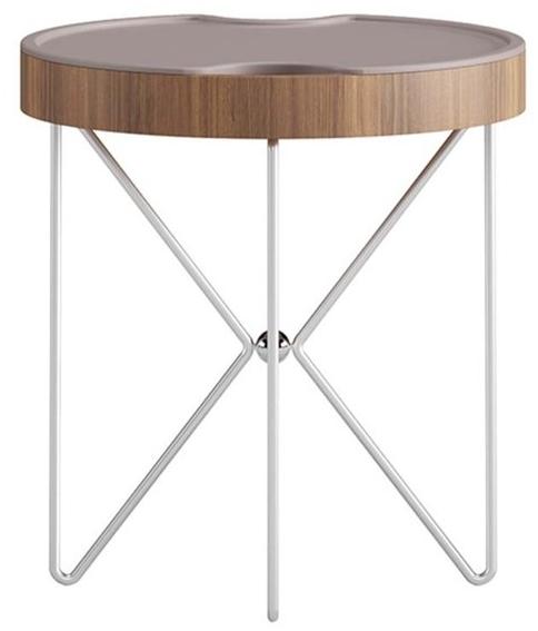 Ersa Круглый журнальный столик из фанерованной древесины с подносом Kilig sun-id-1400795 - Вид №1