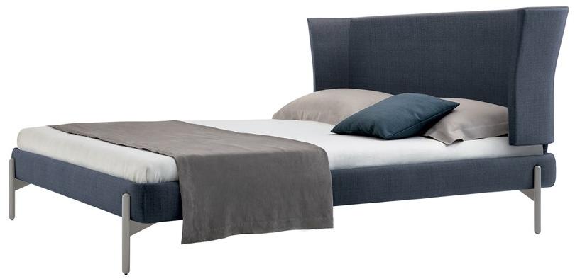 Zanotta Двуспальная кровать из ткани или кожи с высоким изголовьем sun-id-1472571 - Вид №2