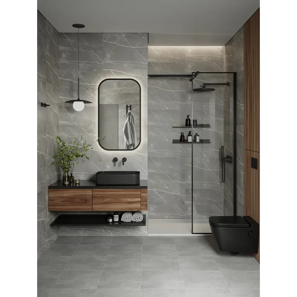 Настенная плитка Gracia Ceramica Pulpus 25x60 см 1.2 м² глянцевая цвет серый STLM-2163330 - Вид №3