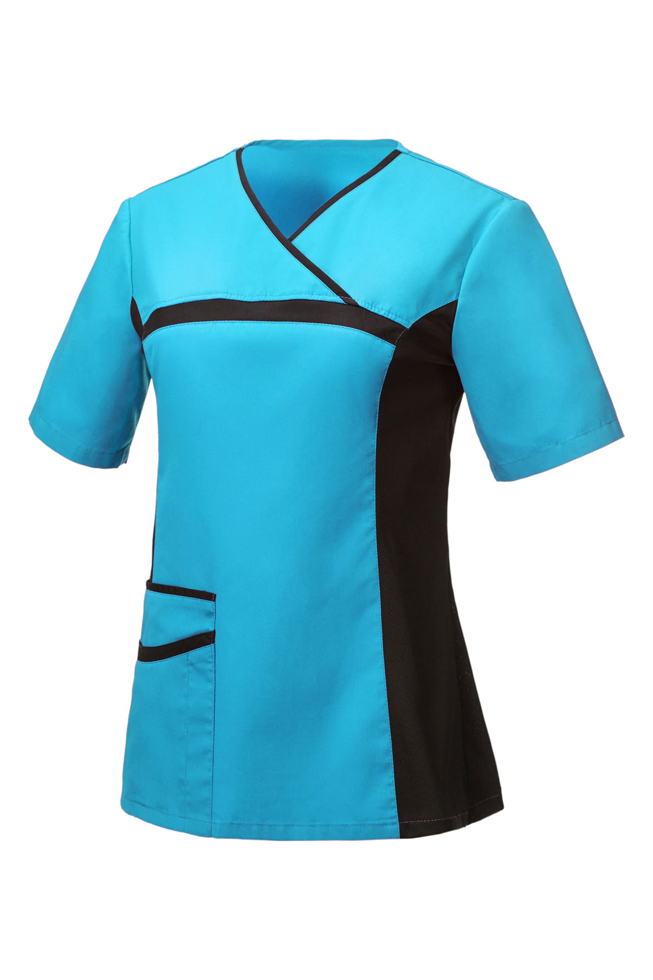 5048421 Блуза ОРИОН женская бирюза-черная  Медицинская одежда  размер 56-58/170-176 Спецодежда 