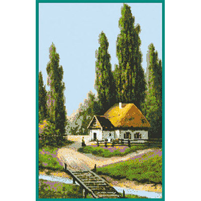 155х245кл Схема для вышивания цв. А3 ДК-241 "Деревенский дом" Santreyd 