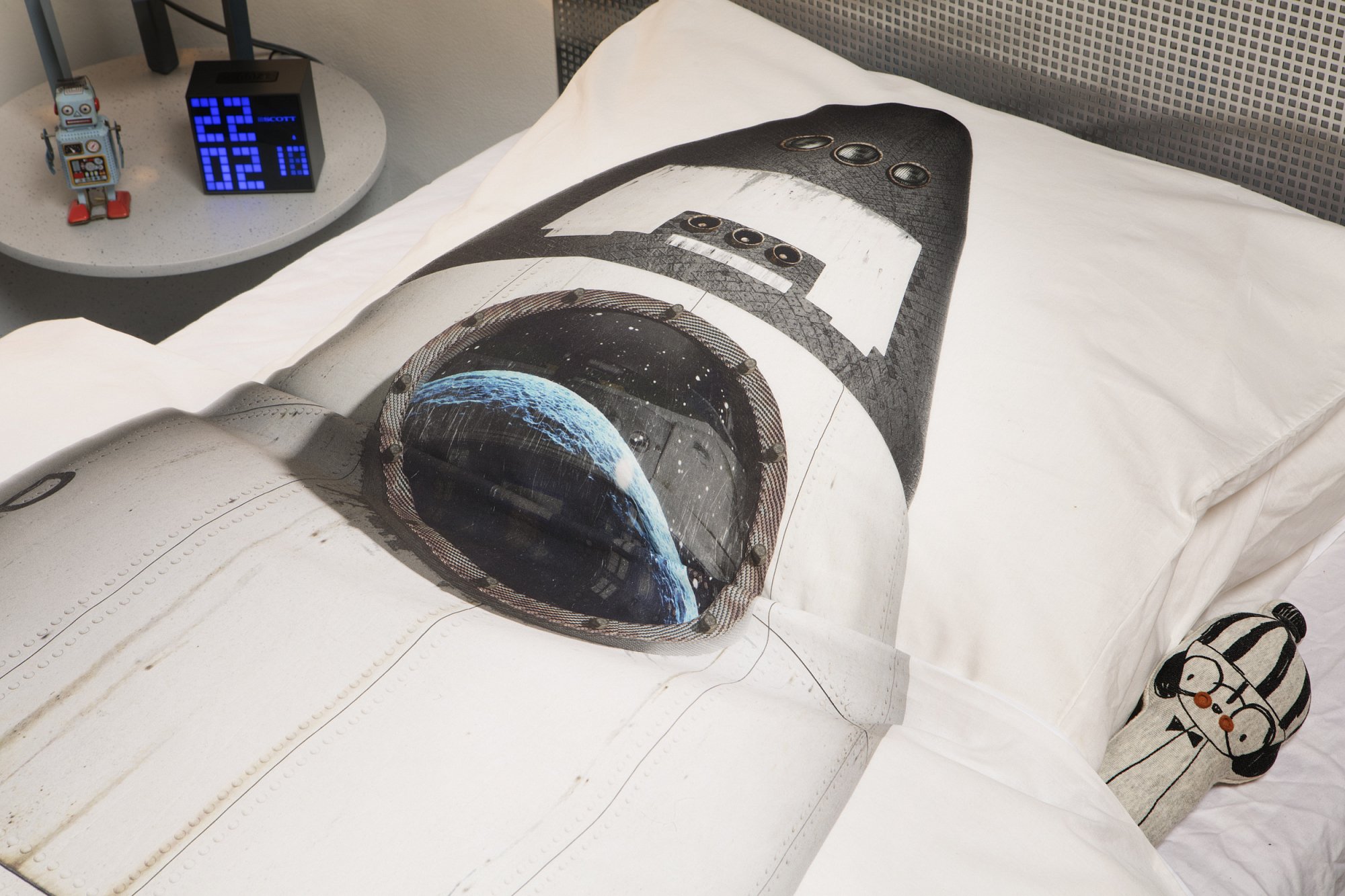 Детское постельное белье односпальное "Ракета" 150х200 см SNURK  335487 Белый  - Вид №3