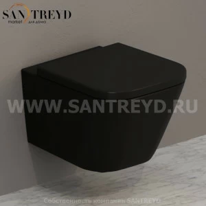 STS07AR Подвесной унитаз настенный Черный Ceramica Globo STONE Италия