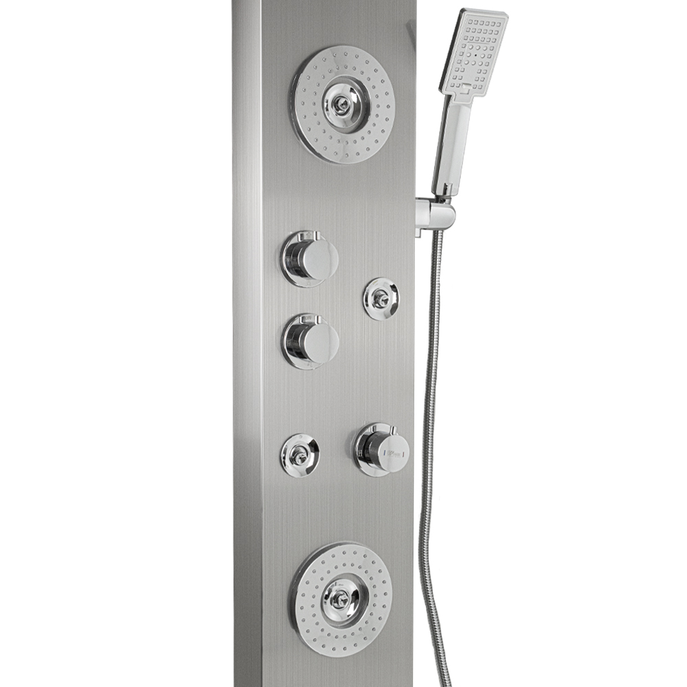 GFmark - Душевая панель - "тропический душ" с двумя лейками, корпус ЗАЦАРАПАННАЯ, нержавеющая сталь марки 304, код: 5518  - Вид №7