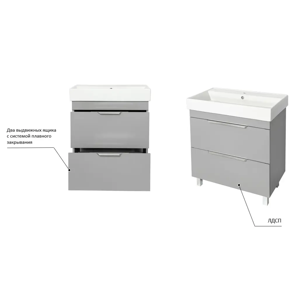 Тумба Santreyd Милан для ванной с плавными ящиками 88872971 Ванная комната STLM-0968674 - Вид №5