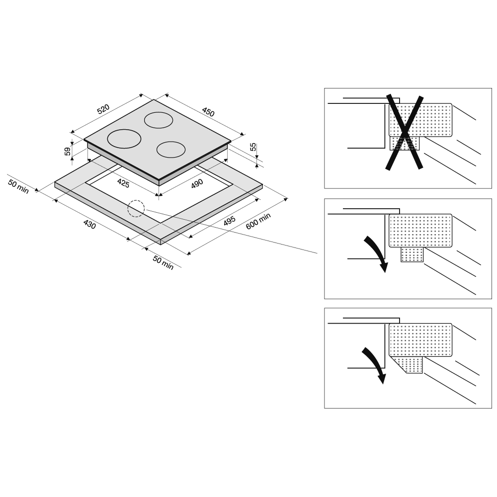 5456398 Индукционная варочная поверхность KRONA FORTE 45 BL KRONA1 STDN-0021171 - Вид №11