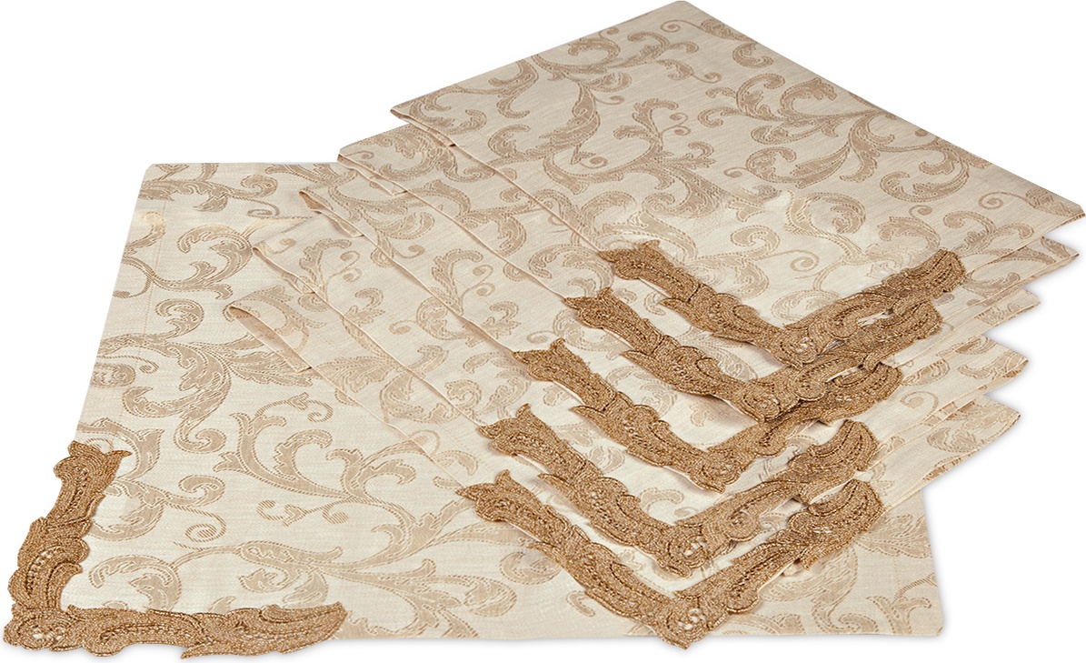 10600499 Weissfee Набор салфеток Weissfee "Парадиз" 45х45см, 6шт (лен, жаккард) Текстиль 