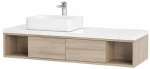 DWFI Настенная тумба под умывальник из фанерованной древесины с ящиками  00002290