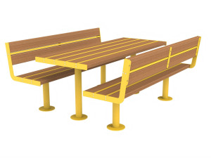 Стол для пикника со встроенными скамейками
