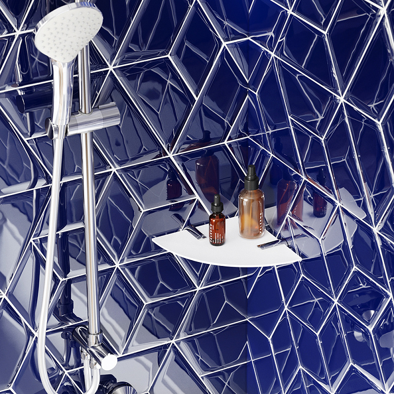 A8434900 Угловая стеклянная полка 20 см AM.PM X-Joy  - Вид №2