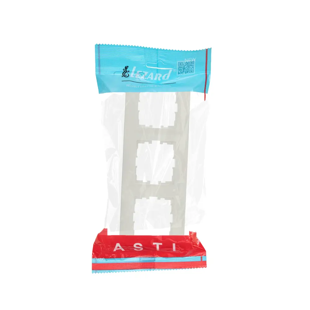 Рамка для розеток и выключателей Lezard Asti 3 поста горизонтальная цвет кремовый STLM-2115511 - Вид №3