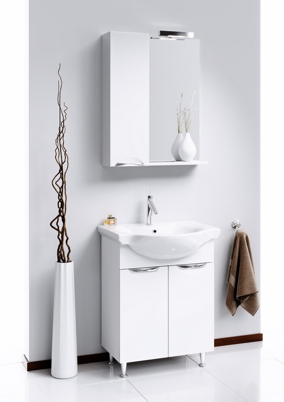 Лайн панель с зеркалом,  светильником и шкафчиком Li.02.06 AQWELLA LINE sun-id-277948 - Вид №1