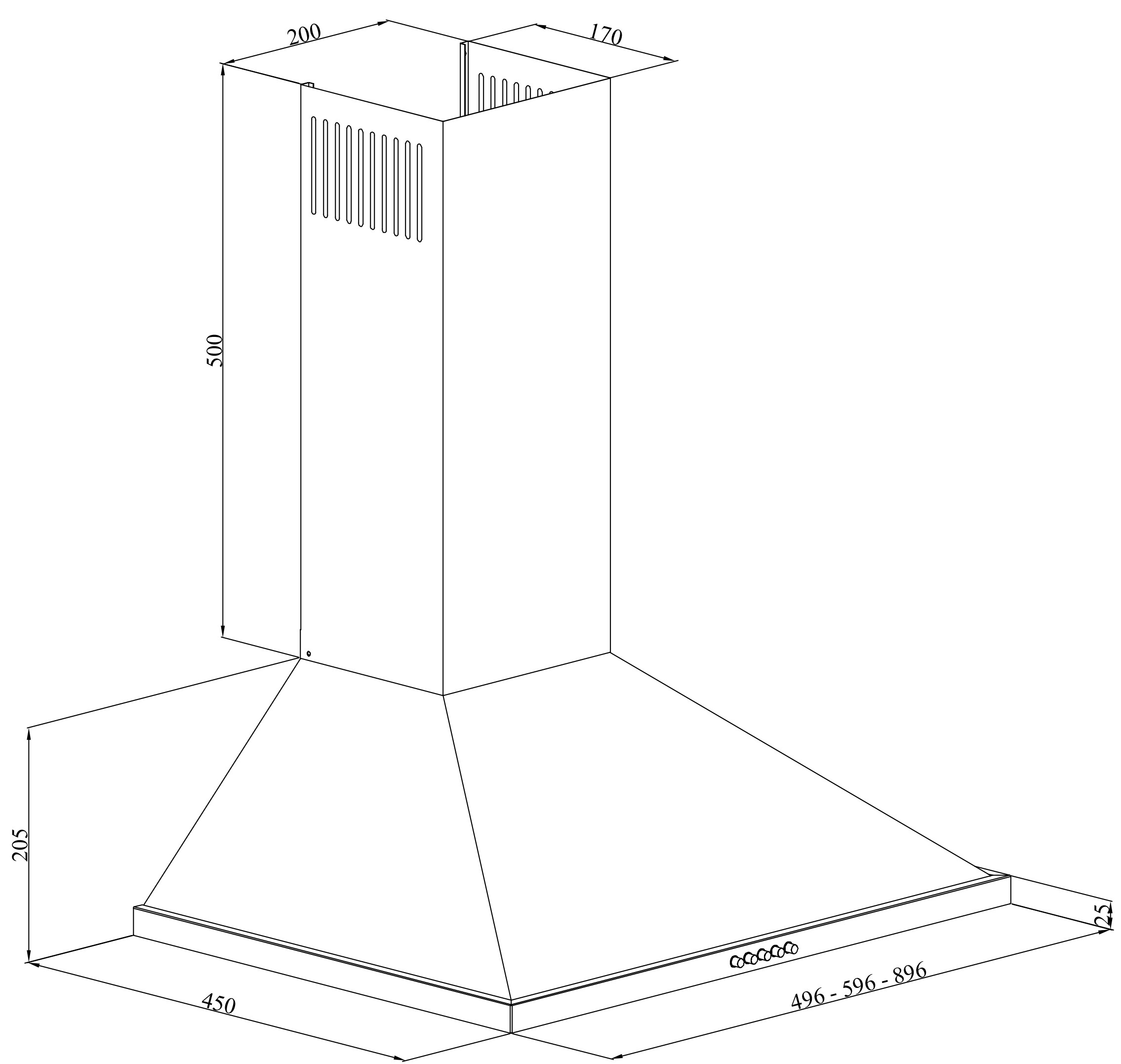 1115520 Вытяжка каминная Simfer 8562SM серебристый/серебристый STDN-0147841 - Вид №6
