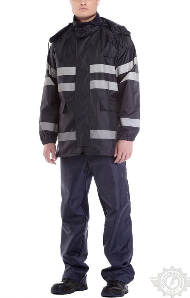 65800 Куртка-ветровка с СВП синяя  Непромокаемая спецодежда  размер 52-54/182-188  - Вид №3