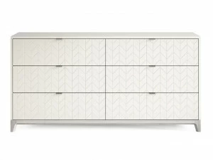 Комод для спальни с 6 ящиками слоновая кость "Гравировка 1" Case №4 THE IDEA ДИЗАЙНЕРСКИЕ 210205 Молочный;слоновая кость