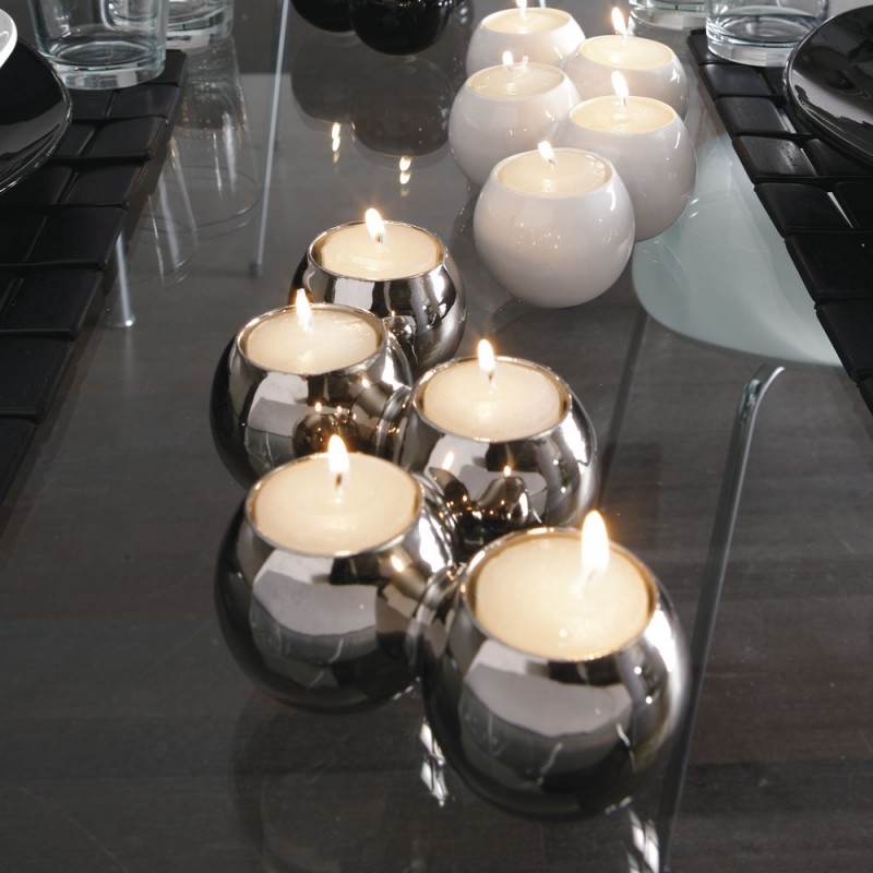 Q155BIX24 Подсвечник Palline Adriani e Rossi белый  - Вид №1