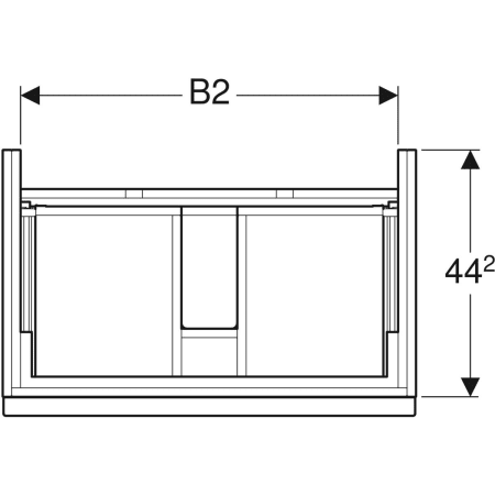 840360000 Шкафчик для раковины Geberit iCon, с двумя выдвижными ящиками Geberit  - Вид №2