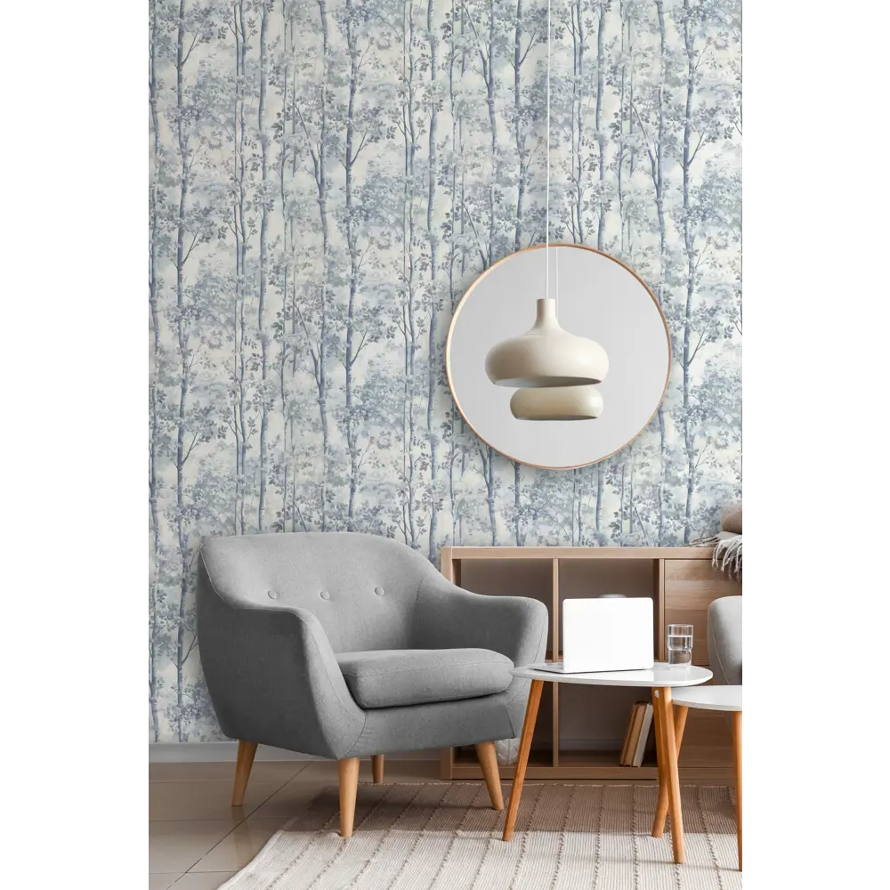 VOG COLLECTION Dforest - Флизелиновые обои бежево-голубые с текстурой леса 89394818 Dream Forest STLM-1342672 - Вид №1