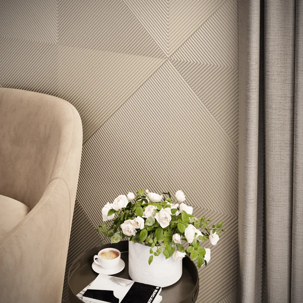 Декоративная панель 3D МДФ Квадро 3 Мэджиксэнд цвет бежевый 50x50 см Santreyd STLM-2032041 - Вид №1