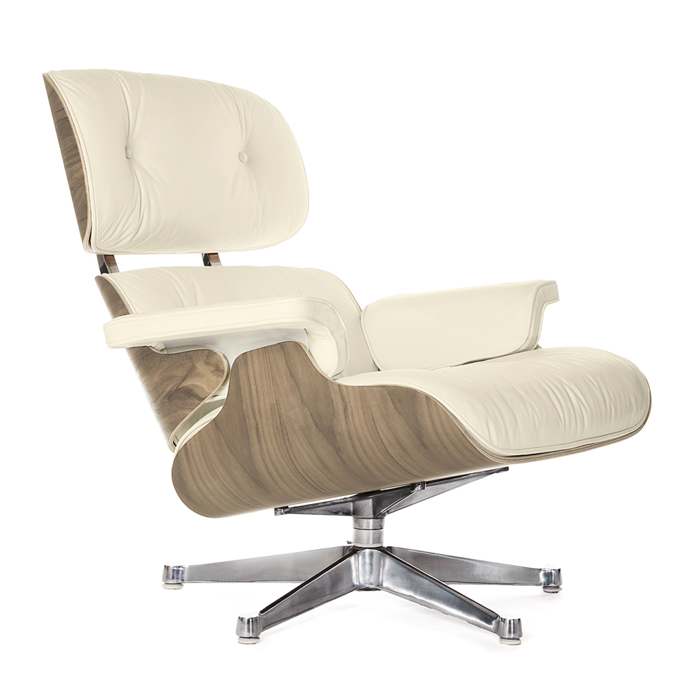 Кресло Eames Style Lounge Chair & Ottoman кремовое SOHO DESIGN ДИЗАЙНЕРСКИЕ, LOUNGE CHAIR 131494 Бежевый  - Вид №1