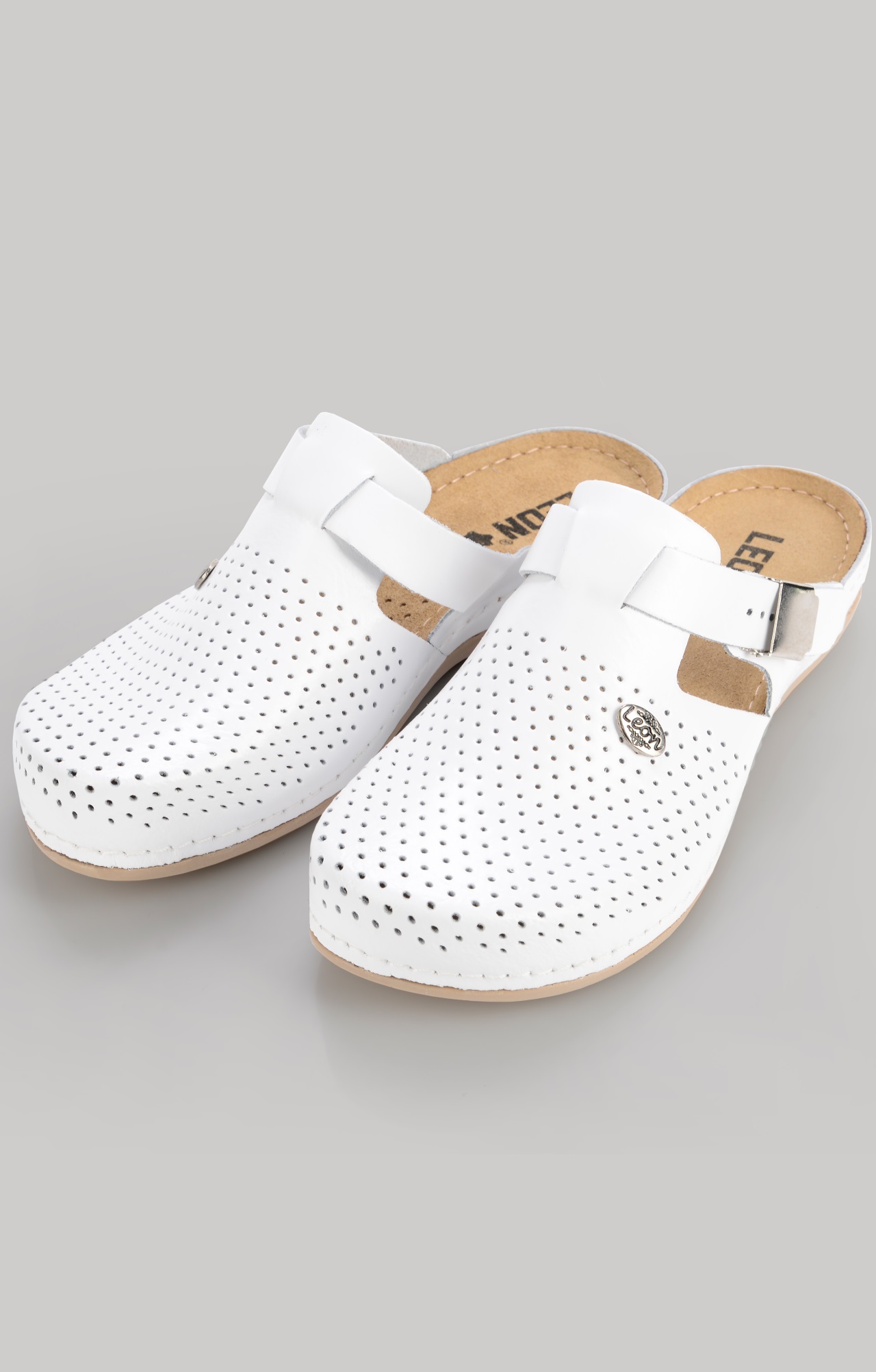 61968 Сабо "Leon" женские белые LEON  Медицинская обувь  размер 38  - Вид №1