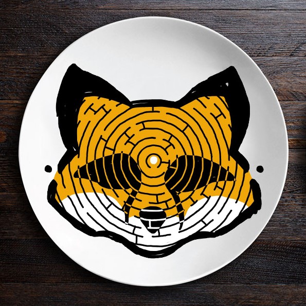 O002 Набор тарелок «зоолаб», лис/обезьяна BadLab  - Вид №1