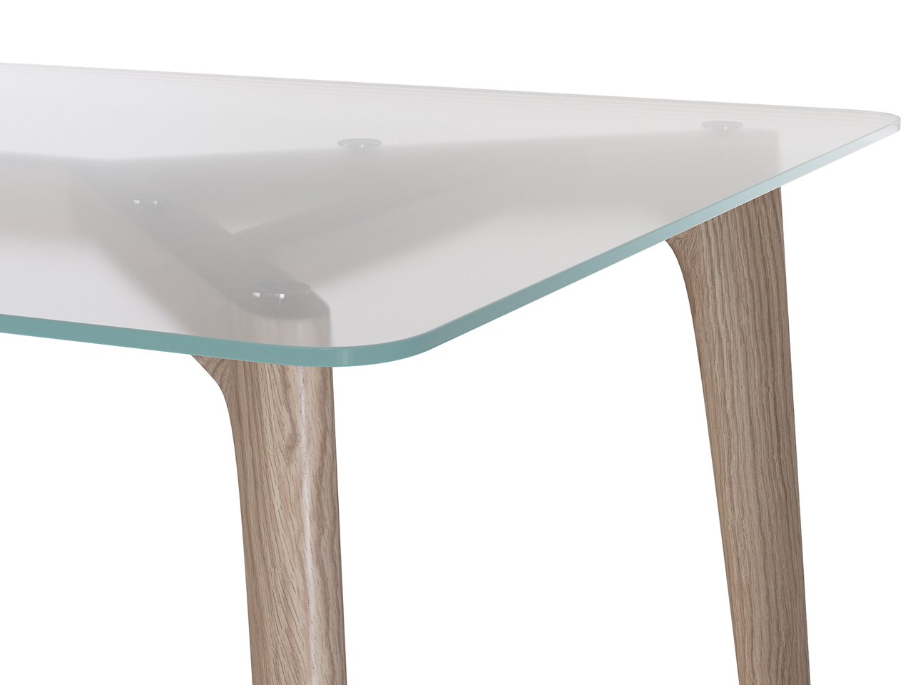 Обеденный стол стеклянный с ножками осветленный дуб, графитовый 160 см Floyd THE IDEA  210043 Дуб сонома;бежевый  - Вид №2