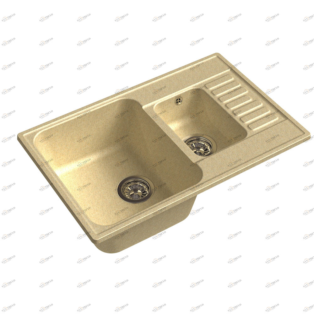 RQ377 бежевый Мойка кухонная прямоугольная Raiber 