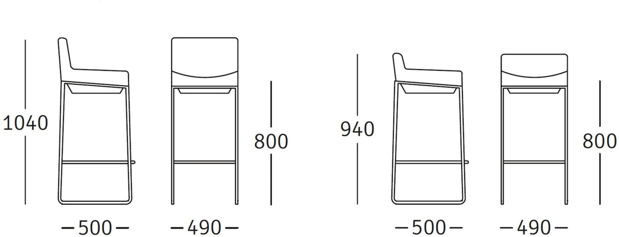 ROSSIN Барный стул из высокой стали Tonic metal sun-id-1458671 - Вид №6