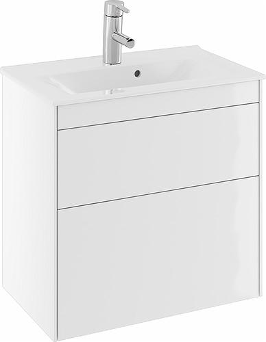 47375 IFO Sense тумба для тонкой раковины с двумя ящиками, компактная, W = 900 мм, W1 = 915 мм, белый - Вид №3