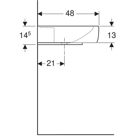 125100000 Накладная раковина Geberit Renova Plan с полкой Geberit  - Вид №12