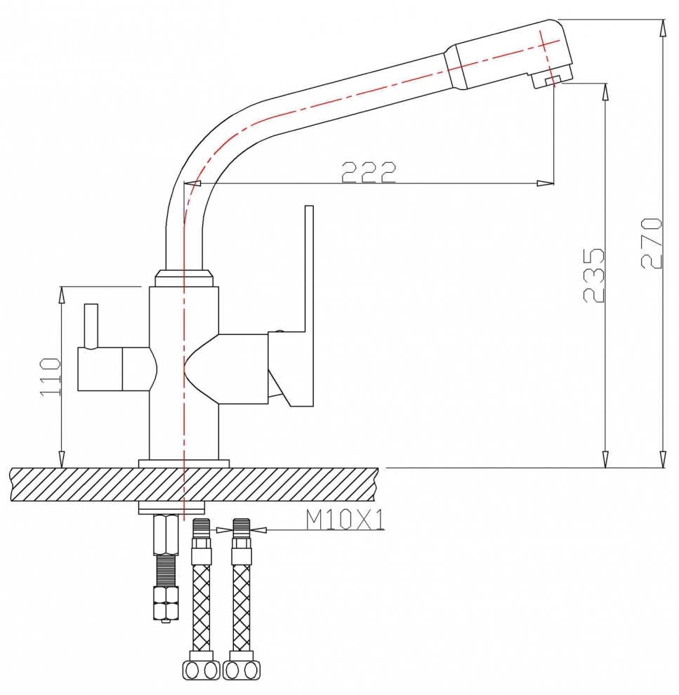 Смеситель ZorG Sanitary ZR 319 YF-33 для кухонной мойки, хром - Вид №1