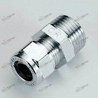 Муфта НР 10 x 1/2"обжим хром TIEMME 1130024