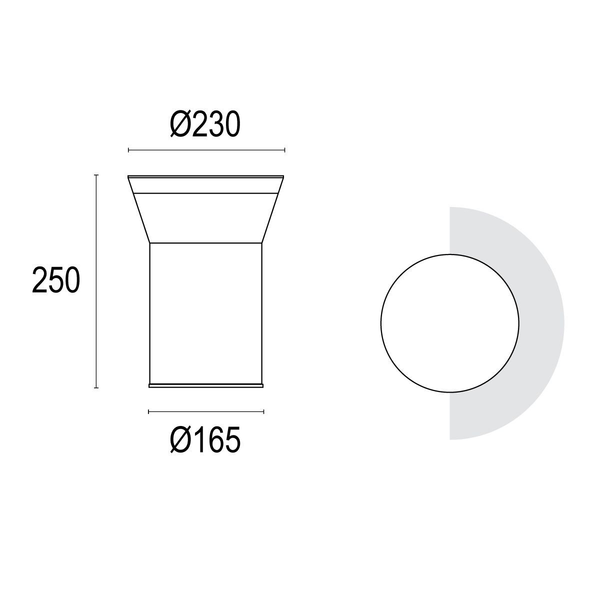 Алюминиевый светодиодный световой столб Ghidini Lighting MAXICONO DARK ARCH-00072099 - Вид №9