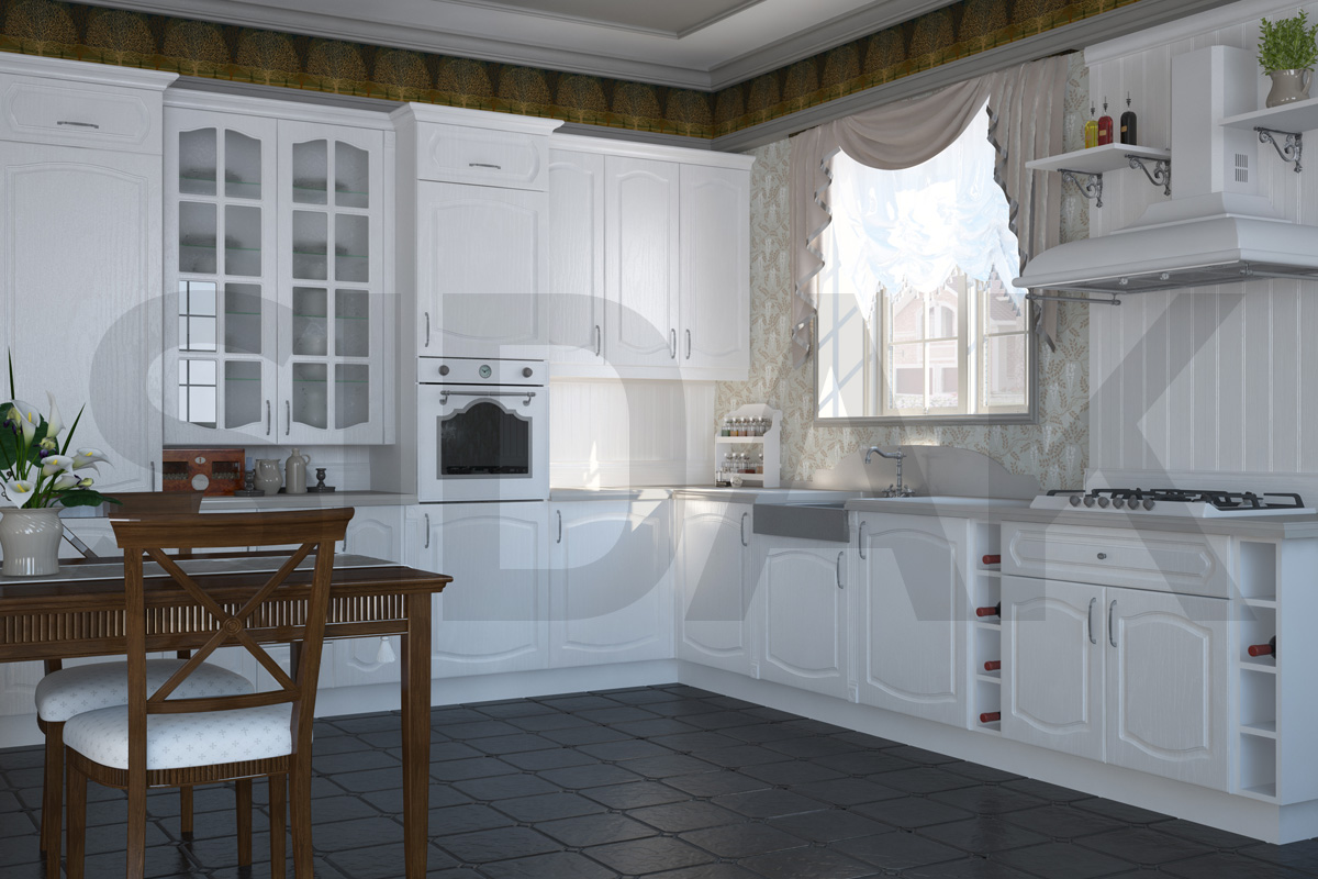 Фасады для кухни Классика Фрезеровка «Классика двойная» Рубелит №555 SIDAK SIST1129-203 - Вид №1