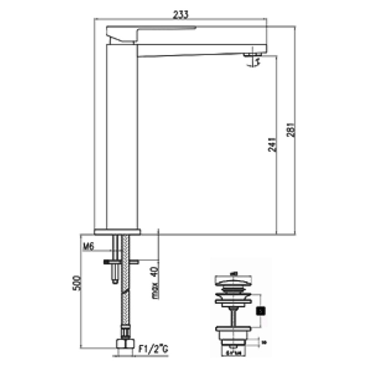 PE830402015 Смеситель для раковины Webert Pegaso - Вид №1
