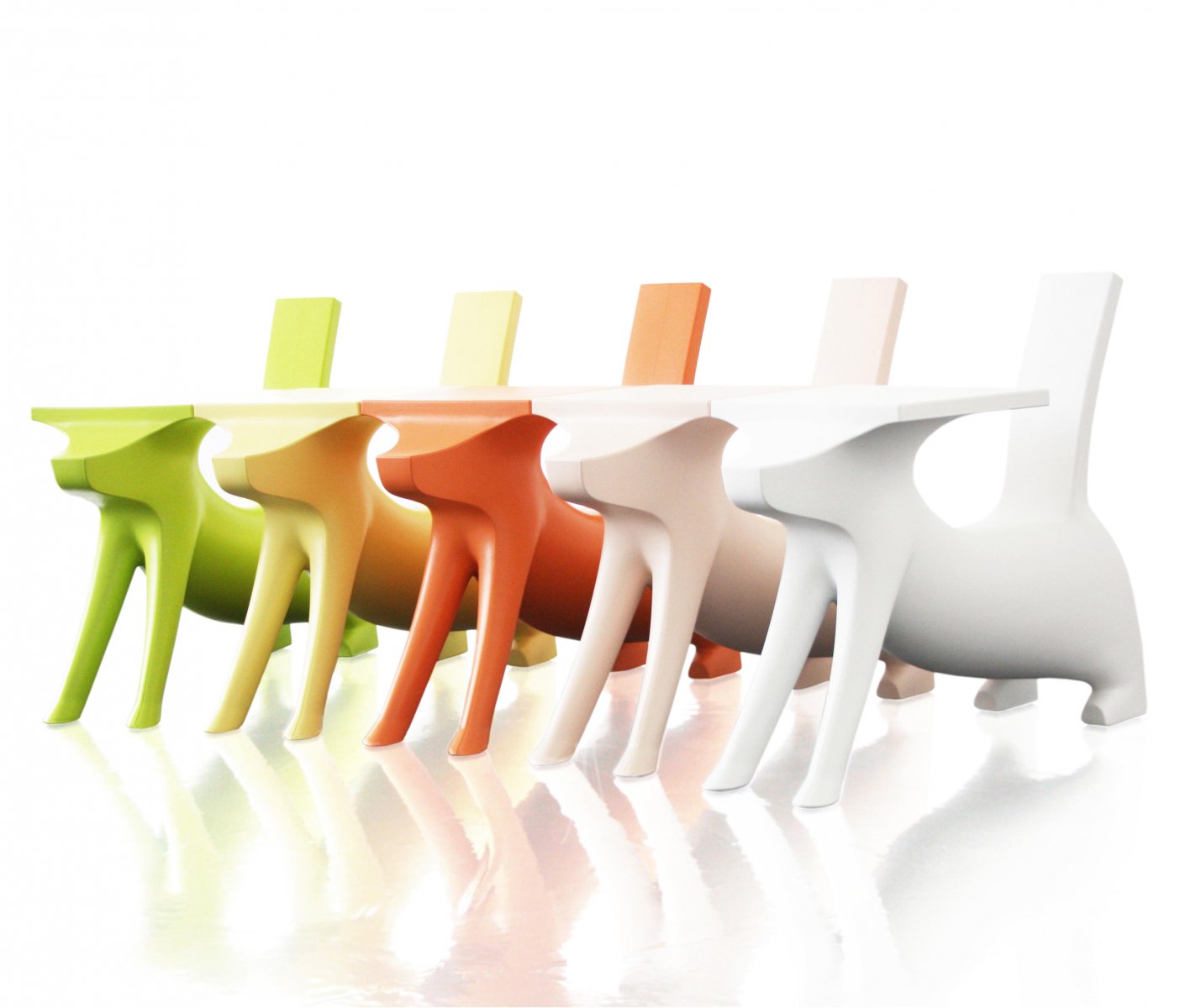 Magis Le Chien Savant MT830 RO Детский стул / детский стол из полиэтилена. Цвет: Розовый  1628 C  - Вид №1