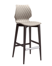 Uni386  Барный стул с каркасом из бука, 4 ножки. Сиденье и спинка полипропиленовые. Et al. Uni